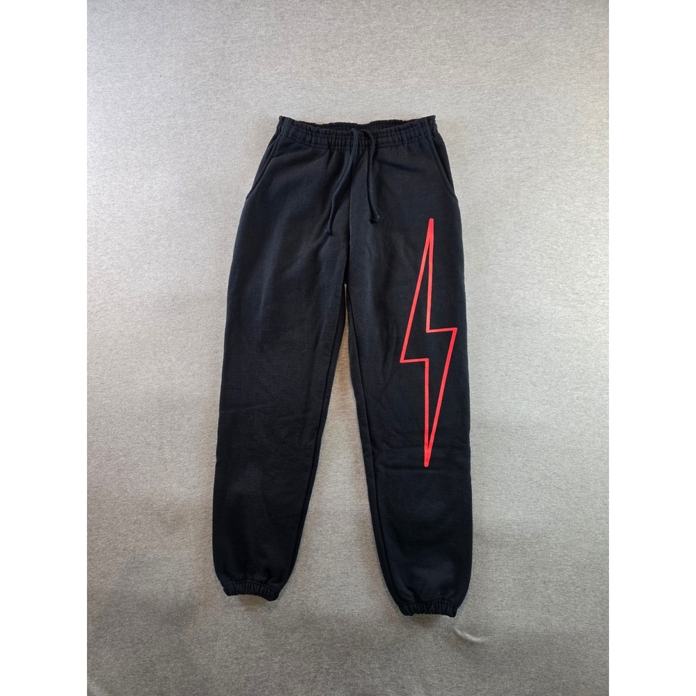 Shadow Hill USA Sweatpants Unisex XS Black Lightning Bolt Jogger‎ Streetwear